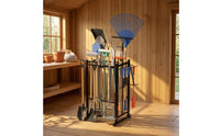 Garden Tool Rack Metal Garden Tool Organizer Mobile for Garage