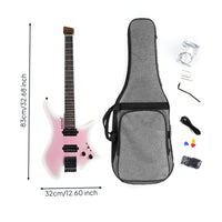 No-Headstock Electric Guitar Black Hardware Tonewood Body Electric Guitar Fixed Bridge String Instrument