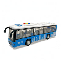 Transparent Panes Battery Powered Toy Bus White Roof City Bus Toy Button Details Play Vehicle Single Deck