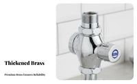 High Flow Rate Squat Toilet Flush Valve Water Saving Push Button Flush Valve Copper Body Construction for Commercial Bathroom