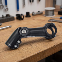 Aluminum Alloy Adjustable Handlebar Stem Four-Bolt Adjustable Cycle Stem Matte Black Hardware Lightweight for Cyclists, Mountain Bikes