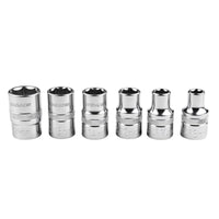 6 Pieces Chrome Vanadium Steel Hex Socket Set Silver Sockets with Knurled Grip Easy to Read Hex Socket Manual for Mechanics, DIYers, Workshop, Garage