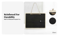 20 Pieces Rectangular Hanging Chalkboard Boxwood Hanging Chalkboard Sign Black Writing Surface Rectangular Blackboard Tag for Note Display
