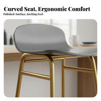Nordic Design Backrest Bar Stool Modern Minimalist Design Counter Chair Built-in Footrest Seating Furniture Sturdy Construction for Interior Designers, Business Owners, Cafe, Restaurant, Kitchen Island, Dining Room