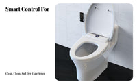 Instant Water Heating Smart Toilet Seat Adjustable Temperature Electric Bidet Toilet Seat Multiple Wash Modes Electronic Bidet with Dryer Wireless Controller Control for Families, Seniors, Children, Home, Restroom