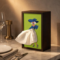 Wooden Tissue Box Holder Framed Front Panel Rectangular Tissue Box Holder Vertical Design