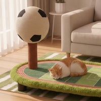 Cat Scratching Board Athletic Feline Scratcher with Ball Vertical Cat Furniture for Cats, Kittens, Living Room, Bedroom