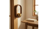 Door Bell with Wooden Frame Hanging Door Chime Bell Minimalist Wind Chime for Entryway, Wall