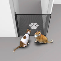 Indoor Retractable Pet Gate Adjustable Mesh Pet Gate Compact Safety Barrier Easy to Use for Young Dogs, Hallways, Stairs
