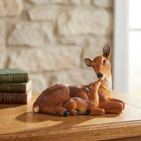 Deer Figurine Resin Deer Statue Fawn Statue Decorative Buck Sculpture Textured for Garden, Courtyard