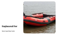 High Stability M-Hull Rescue Dinghy Anti-Collision Strips Emergency Equipment Multiple Handles Assault Boat Saltwater Resistant for Firefighters, Fishermen, Flood Control, Firefighting, Fishing
