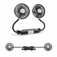 Easy Installation Double Head Car Fan Adjustable Angle Car Seat Headrest Fan 360° Rotatable Independent Controls for Children, Babies, Trucks, SUVs, Summer Travel, Road Trips