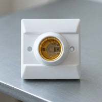 Ceiling Light Fitting for Kitchen Island and Living Room, E27 Lamp Holder with Square Base and Visible Screw Holes, 6A Rated Current