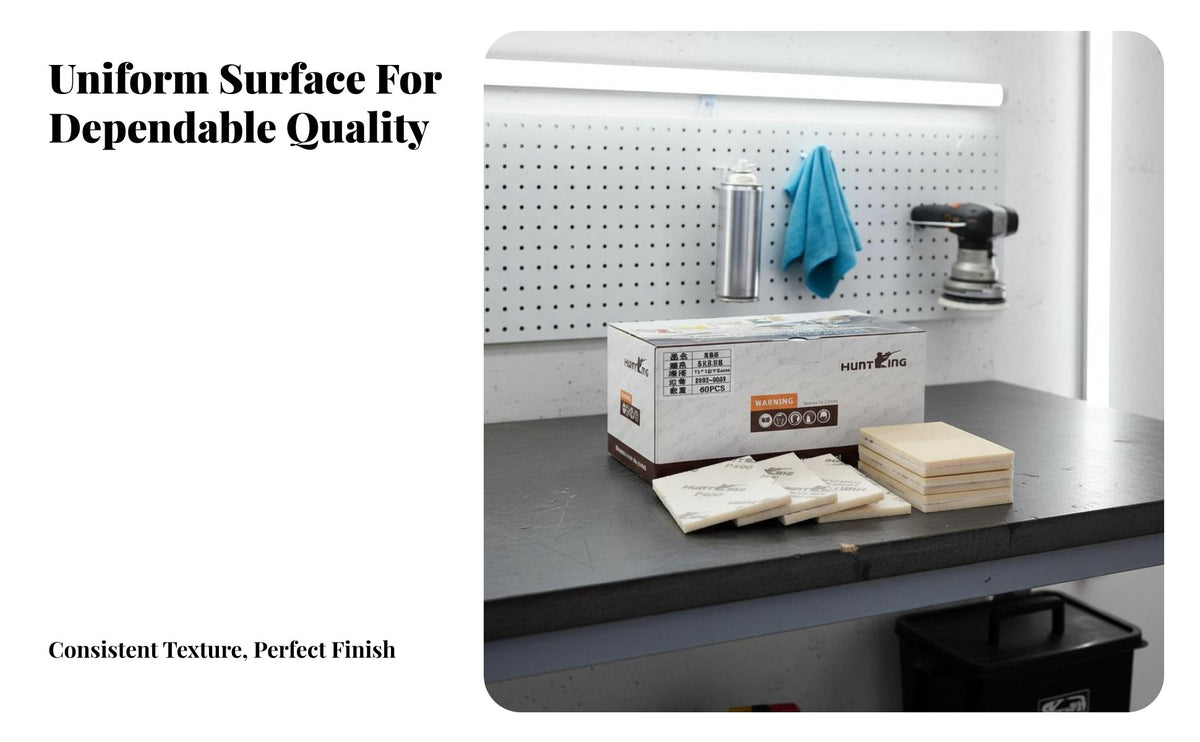 Flocked Sponge Sanding Pad Wet and Dry-Application Flexible Sanding Sponge Dense Foam Water Resistant for Craftsmen, Woodcraft
