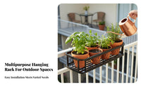 Space-Saving Railing Planter Box Easy Installation Plant Stand long-lasting Hanging Shelf adaptable for Gardeners, Apartment Dwellers, Homeowners, Balcony, casement Sill, Fence, Patio