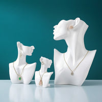 3 Pieces Matte Jewelry Display Bust Easy to Clean Necklace and Earring Display Stand Compact Jewelry Bust Multifunctional for Jewelers