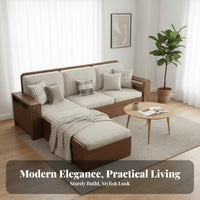 Wooden Frame Sofa Group Nordic aesthetic Upholstered Seating Collection sturdy Wood Construction Home Furniture for Homeowners, Living Room, Lounge Area