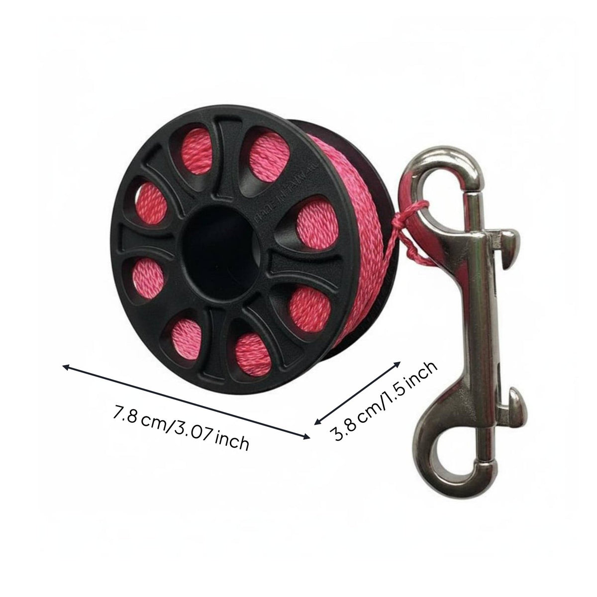 Compact Design Dive Line Spool with Double Ender Hook Diving Guideline Reel Underwater Finger Spool for Technical Divers