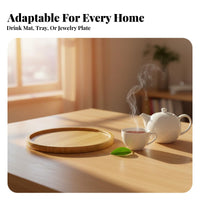 Decorative Blank tile inlay drink mat Set Assorted forms Grooved Wooden Blank adaptable Use DIY Base Handmade Gift concept for Hobbyists, Art instructors, Desktop Decoration, Dining Table, Holiday Gifting, Workshop