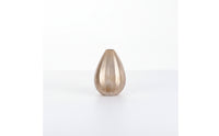 Egg-Shaped Vase Aluminum Ribbed Vase Textured for Tabletop, Entryway Table