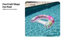 Thickened PVC Dragon Fruit Pool Buoy Double Handles U-Shaped Buoy Ing Chair Leak-Proof Valve for Adults, Family, Beach, Lake