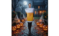 Beer Mug Costume Foam-Frothy-Looking Top Beer Glass Costume Printed Bubbles Performance Wear for Adults