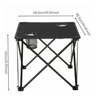 Compact Folding Table with Cup Holders Outdoor Folding Table with Storage Pockets Foldable Sturdy for Picnics