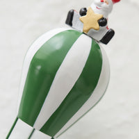 Festive Christmas Hot Air Balloon Ornament Lightweight Balloon Ornament with Santa Artisanal for Window Display