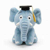 Stuffed Elephant with Graduation Cap Commemorative for Study Room, Students