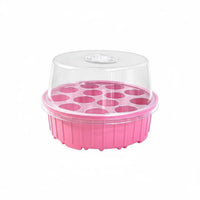 3 Pieces Moisture Retention 13-Hole Tray Heat Preservation Round Seedling Tray Clear Dome Cover Covered Propagation Box Reusable for Indoor Gardening, Balcony, Greenhouse