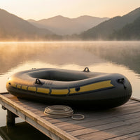 Lightweight One-Person Inflatable Boat Portable Inflatable Boat with Grab Handles Comfortable Raft Supportive for Fishing