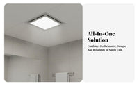 Low Noise Operation Ceiling Exhaust Fan Light Energy Saving 2-in-1 Ventilation Light Powerful Suction LED Exhaust Fan Combo Wet Rated for Homeowners, Families, Adults, Toilet, Kitchen, Hotel, Basement