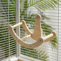 Bird Solid Wood Running Wheel for Parrot Exercise, Wooden Pet Bird Wheel, Cockatiel Toy and Parrot Enrichment, Indoor Bird Exercise Wheel