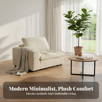 Removable and cleanable Cover puffy Sofa Plush Comfort Unstructured Sectional Chaise Minimalist aesthetic Living Room Furniture Lowsilhouette Design for Homeowners, Apartment Dwellers, Young Adults, Lounge Area, Studio, Bedroom, Playroom