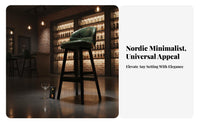 Modern Minimalist Design Upholstered High-Back Stool Sturdy Construction Counter Chair Ergonomic Design Seating Furniture Tufted Upholstery for Business Owners, Restaurant Guests, Cafe, Reception Desk, Kitchen Island, Office