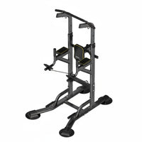 Heavy Duty Steel Frame Freestanding Pull up Bar Adjustable Height Freestanding Pull-up Station Stable Base Design Multi-Function Power Station with Bench Non-Slip Grips for Fitness Enthusiasts, Indoor