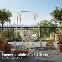 Indoor & Outdoor Use Freestanding Basket Swing Comfortable Freestanding Swing Chair Sturdy and Long-Lasting Hanging Seat Stable Base for Children, Adults, Homeowners