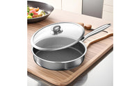 Even Heating 304 Stainless Steel Pan Scratch Resistant Non-Stick Honeycomb Frying Pan for Home Kitchen
