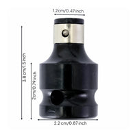 Knurled Square Drive Hex Adapter Metal Socket to Bit Adapter Compact Impact Wrench Converter Cylindrical