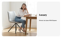 Modern Design Upholstered rotate Chair Soft Upholstery rotate Chair with X-Frame Legs Comfortable padding Seating Furniture Ergonomic Backrest for Adults, Homeowners, Remote Workers, Dining Room, Kitchen, Home Office, Bedroom