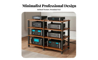Multi-Tier Audio Equipment Rack Ventilated Shelving Audio Component Rack Sturdy Amplifier Dampening Stand for Audiophiles, Living Room