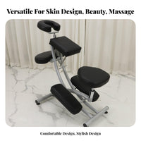 Foldable Permanent Makeup Chair Multi-Angle Adjustment Ergonomic Permanent Makeup Chair Dense Foam Adjustable Wellness Seat for Estheticians