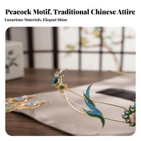 Peacock Hair Adornment Set Classical Design Traditional Chinese Attire Headpiece Set Traditional Chinese Attire Hair Jewelry