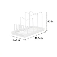 Ivory Metal Utensil Holder, 1 Layer Kitchen Utensil Storage Pot, Pot Lid Holder with Drain Tray, 25.5×15×16cm Countertop Organiser