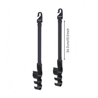Woven Strap Seat-Back Umbrella Holder Molded Plastic Back-Seat Hanging Hook Multiple Slots Backseat Hanger Black