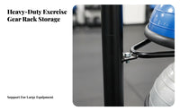 Space-Saving Exercise Ball and Mat Holder Large Capacity Vertical Exercise Ball Rack Stable Design Vertical Fitness Storage Stand Universal Fit