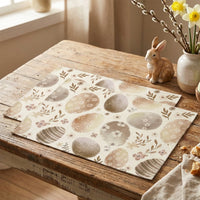 4 x Easter Placemats Heat-Insulating Hare Illustration Place Mats Washable Easter Egg Table Mats for Holiday Decorators, Homeowners, Kitchen, Family Gathering