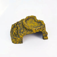 Reptile Hide with Basking Platform Multi-Purpose Hide Cave with Basking Platform Reptile Cave with Step Ledge Faux-Stone