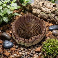 Tree Stump Bowl Tortoise Water Bowl, Realistic Resin Tortoise Water Dish for Reptiles and Frogs, Shallow Depth Reptile Feeding Accessory, 2.5cm