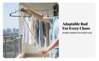 Telescopic Design Clothes grabber Pole Adjustable Length Extendable Garment grabber grabbered end Laundry Tool Extended Range for Dormitory Residents, homeowners, People with restricted Mobility, Balcony, Dorm Room, outdoorsdoors, Closet